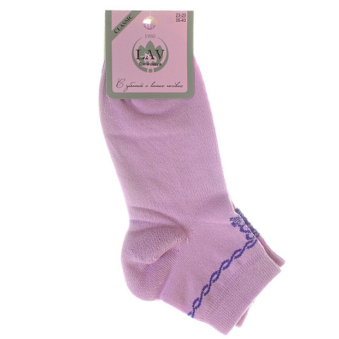 Носки для женщин, хлопок, в ассортименте, р. 23-25, с рисунком, гладкие, 6С901