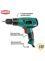 Дрель-шуруповерт сетевая Hammer, Flex DRL400A, быстрозажимной патрон, 10 мм, 280 Вт, с реверсом, 1 скорость - фото 2