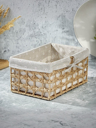 Корзина 30х20х14 см, прямоугольная, плетеная, B090092