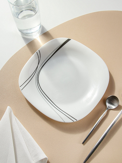 Тарелка десертная, стеклокерамика, 19 см, квадратная, Токио, Daniks, FFP-85-K1306-2/NFP85T