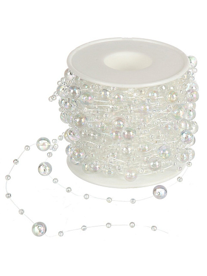 Бусы новогодние 1500 см, прозрачные, Капли росы, Y4-9346