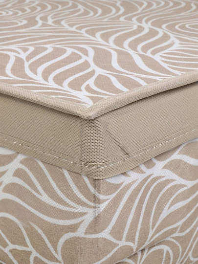 Коробка для хранения, с крышкой, 40х25х50 см, бежевая, Листья, UC-210