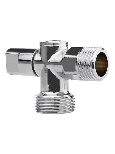 Кран для бытовой техники, 1/2&quot;х3/4&quot;, ш-ш, латунь, угловой, шаровой, ручка сбоку, ГОСТ, Хром-Polish, MasterProf