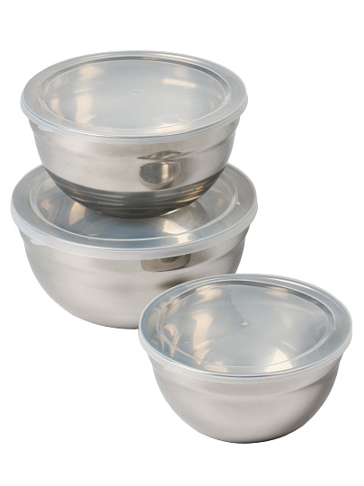 Набор посуды туристический, нержавеющая сталь, 3 предмета, 800 мл, 1160 мл, 1600 мл, B020209