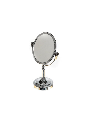 Зеркало настольное, 19х29 см, на ножке, круглое, хром, Y465