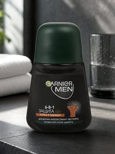 Дезодорант Garnier, Очищающая Моринга, для мужчин, ролик, 50 мл