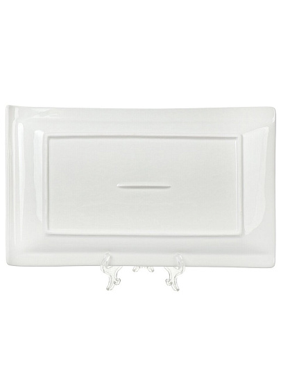 Блюдо керамика, прямоугольное, 21х35.6х2.7 см, белое, Грейс, Daniks, Y6-6003/Y4-9170
