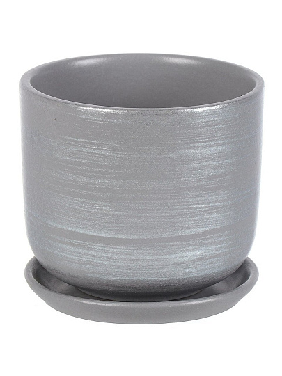 Горшок керамика, 0.9 л, 12х12 см, серый, Галактика №2, 008751