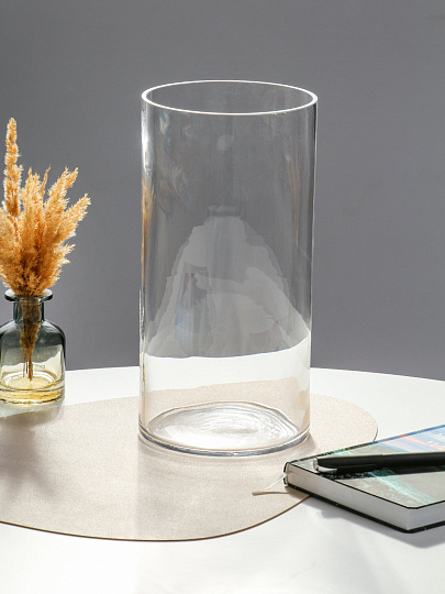 Ваза стекло, настольная, 30х15 см, Цилиндр, Y6-10105