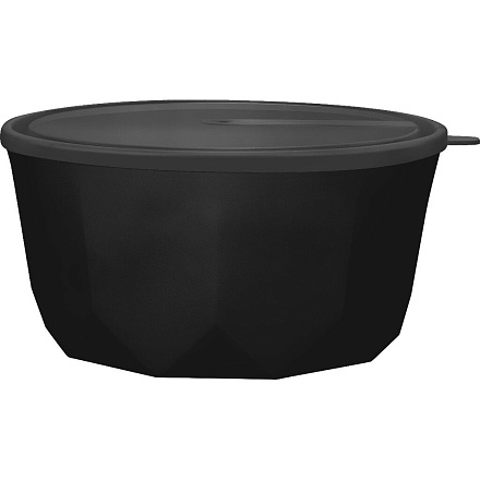 Салатник пластик, круглый, 22.1х10.8 см, 3.1 л, с крышкой, Black, Plast team, PT171410621