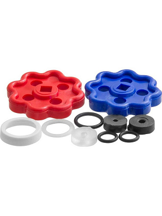 Набор ремонтный для кранбуксы и вентилей, Ду-15, 20, 25 «Ромашка» (красная + синяя), MasterProf, ИС.131412