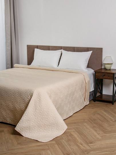 Покрывало евро, 220х240 см, 100% полиэстер, стеганое, Silvano, Ультрасоник Греция, кремовый