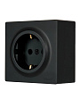 Розетка открытой установки, 1 гнездо, с заземлением, 16 А, 220 В, пластик, IP20, черная, ПБТ, Lezard, Leto, 752-4200-122B