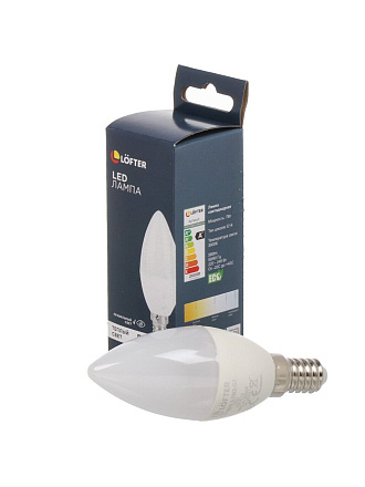 Лампа светодиодная E14, 7 Вт, 60 Вт, 220 В, свеча, 3000 К, теплый белый свет, Lofter