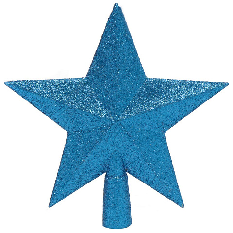 Верхушка на елку Звезда сверкающая, синяя, 20 см, пластик, SYCD18-003B