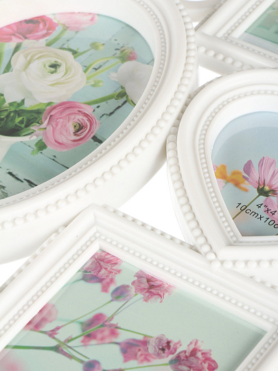 Фоторамка-коллаж на 6 фото, 40х42 см, пластик, белая, Любовь, Y4-11080