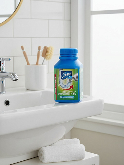 Средство от засоров Chirton, гранулы, 300 г, холодной водой