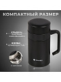 Термокружка нержавеющая сталь, пластик, 0.4 л, Daniks, колба нержавеющая сталь, черная ручка, черная, XYG-003-black - фото 9