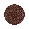 Коврик грязезащитный, 65х65 см, круглый, резина с ковролином, темно-коричневый, рисунок в ассортименте, Уют Классик, ComeForte, 6088/1
