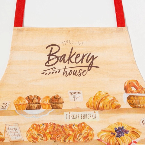 Фартук «Этель» Bakery house 70х60 см, 100% хлопок, репс 210 г/м2, 4645874