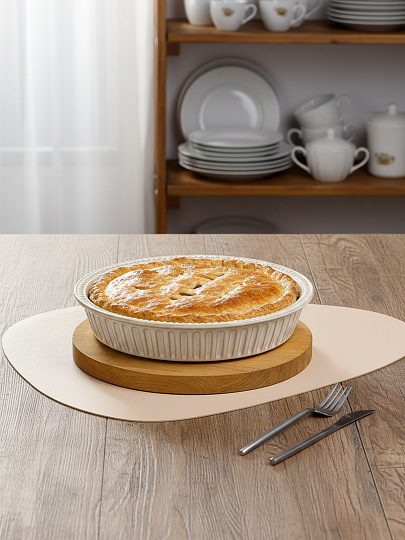 Форма для запекания керамика, 26х6 см, круглая, Молоко, B010425