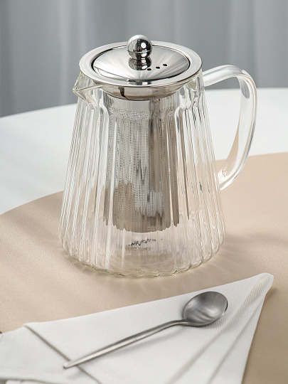 Чайник заварочный стекло, нержавеющая сталь, 0.95 л, с ситечком, Apollo, Costolette, CST-950