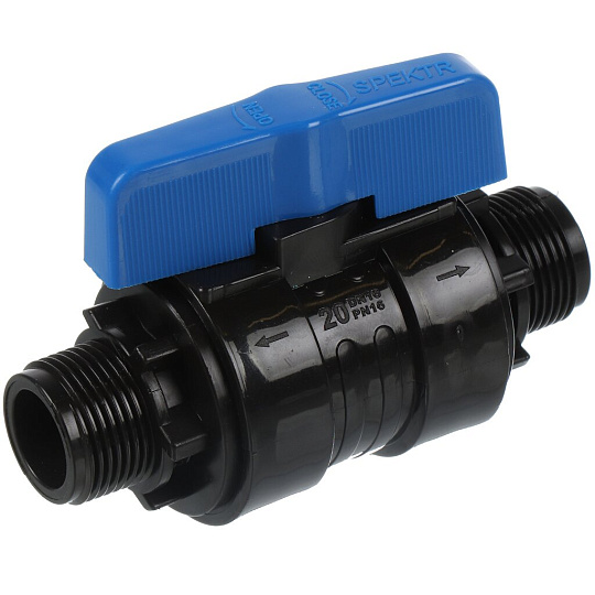ПНД кран 3/4&quot;-3/4&quot;, наружный/наружный, Spektr