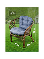 Мебель садовая Green Days, Мальдивы мини, кофейная, стол, 55х55х56 см, 2 стула, подушка серо-голубая, 110 кг, IND13WG - фото 3