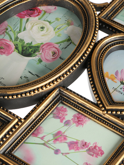 Фоторамка-коллаж на 6 фото, 40х42 см, пластик, бронза, Любовь, Y4-11079