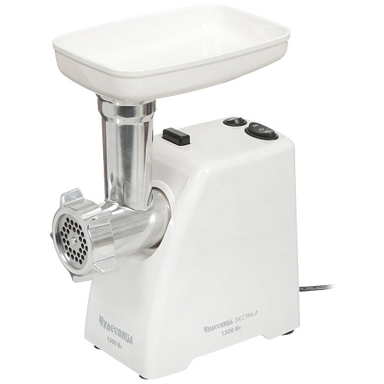Мясорубка электрическая Чудесница, Экстра Р1, 1500 Вт, реверс, 0.6 кг/мин, пластик, 1 насадка