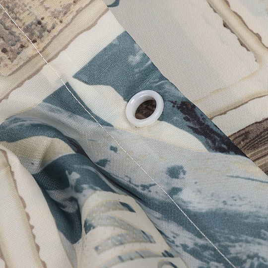 Штора для ванн 180х180 см, полиэстер, Swensa, Beach Bed, серо-бежевая, SWC-90-58