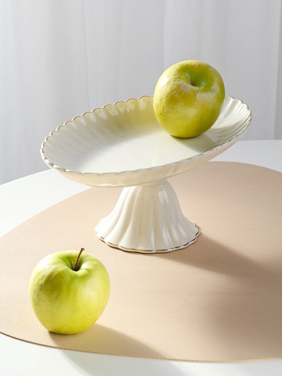 Ваза для фруктов, фарфор, на ножке, 25.4 см, Bonjart, Золотая линия, ТМ Глория, 202484