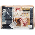 Плед Vladi полутораспальный (140х200 см) шерсть 50%, п/э 30%, 20% пан Метро 14 белый, голубой, синий 53026