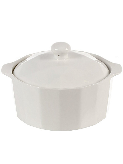 Кастрюля для запекания керамика, 22х18х14 см, 1.3 л, круглая, с крышкой, Антарктида, Y6-10189/Y4-9181