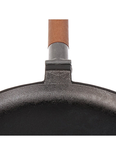 Блинница чугун, 24 см, Гардарика, 0824, съемная ручка, деревянная ручка, индукция