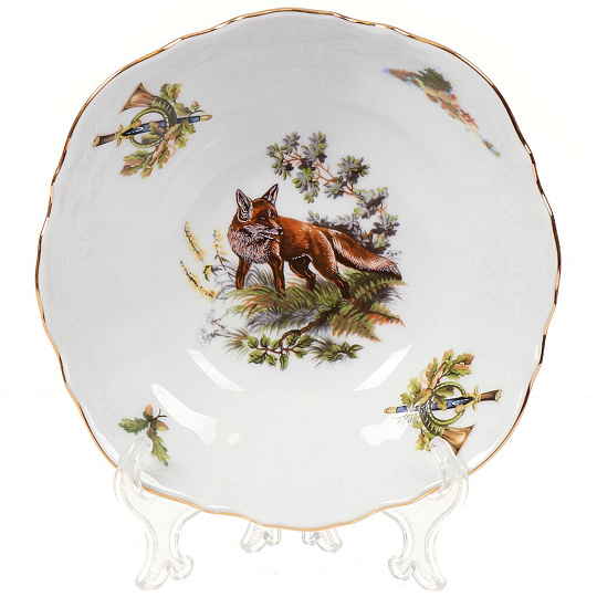 Салатник фарфор, круглый, 19 см, Охотничьи сюжеты Лиса, Bernadotte, P1750678JQZU001011