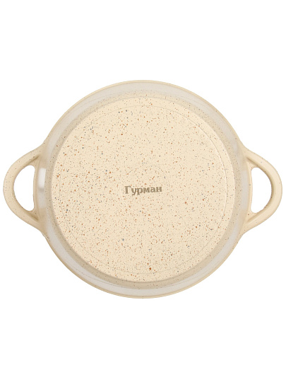 Кастрюля алюминий, антипригарное покрытие, 3 л, крышка стекло, Гурман, Estima, ГМк303 ЭБИ, бежевая, индукция