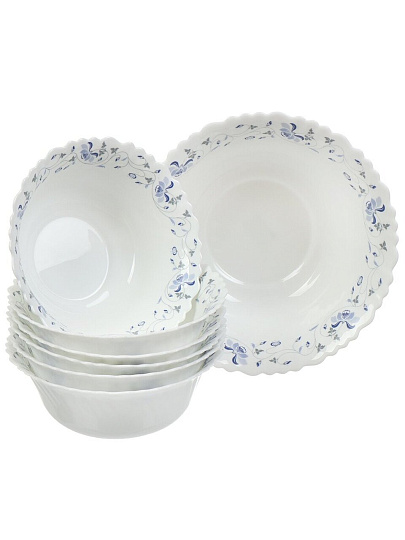 Салатник стеклокерамика, круглый, 7 шт, 9 см, 6х17.5, 22.5 см, 0.7, 2 л, Эдем, Daniks, 292677