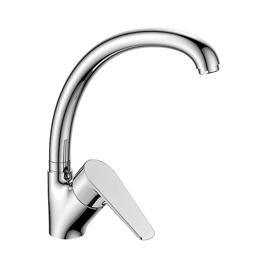 Смеситель одноручный для кухни высок. поворот. излив, картр. 40 мм, хром, DECOROOM, DR72021