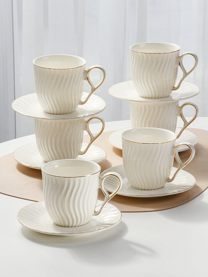 Набор чайный фарфор, 12 предметов, на 6 персон, 240 мл, Balsford, Фьюжн, 101-01058, подарочная упаковка