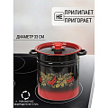 Кастрюля эмалированная сталь, 12 л, с крышкой, крышка сталь, цилиндрическая, Сибирские товары, С1624.38, черно-красная - фото 4