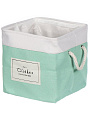 Корзина для хранения, 32х32х32 см, квадратная, полиэстер, мятная, Y4-7070