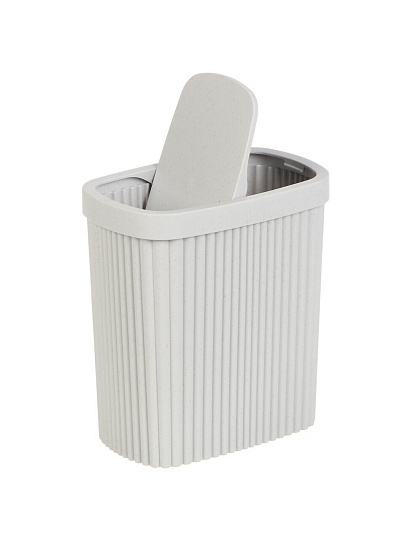Контейнер для мусора пластик, 1.9 л, прямоугольный, светло-серый флэк, Econova, Velvet, 435204438