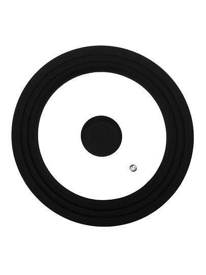 Крышка стекло, Satoshi, кнопка пластик, 20-24 см, с силиконовым ободом, 848-074