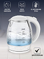 Чайник электрический JVC, JK-KE1514, белый, 1.7 л, 2200 Вт, скрытый нагревательный элемент, стекло - фото 3