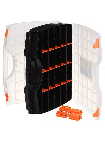 Ящик-органайзер для инструмента, двусторонний со сменными вставками, 42.5х33х8.5 см, Profbox, ЕD-40