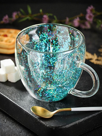 Кружка стекло, 250 мл, двойные стенки, Y6-10116