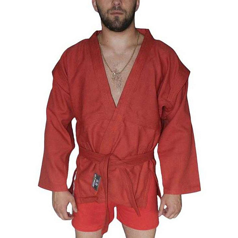 Куртка для самбо Atemi с поясом без подкладки, красная, пл-ть 550 г/м2, размер, 24, AX5, 00-00002526