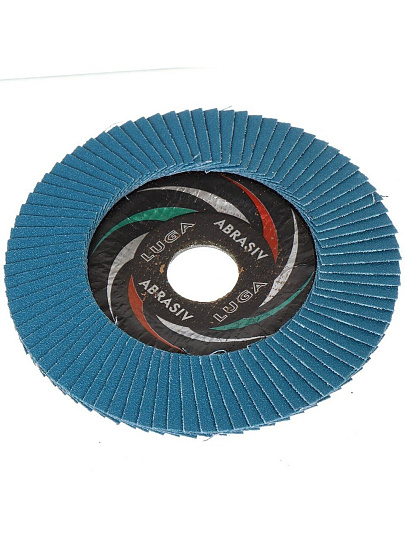 Круг лепестковый торцевой КЛТ2 для УШМ, LugaAbrasiv, диаметр 125 мм, посадочный диаметр 22 мм, зернистость ZK120, шлифовальный