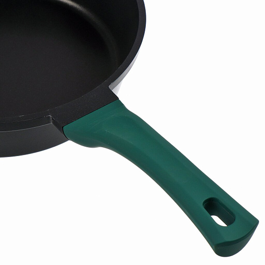 Сковорода литой алюминий, 24 см, антипригарное покрытие, Гурман, Emerald, черная, индукция, ГМ2401 EM